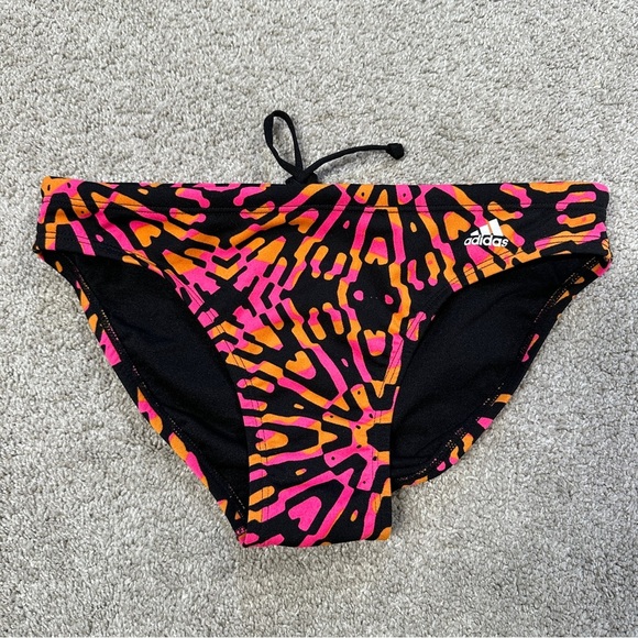 Adidas Women’s Kaleidoscope Open Scop Two Piece Swimsuit Beach Pink Orange S - Picture 6 of 14